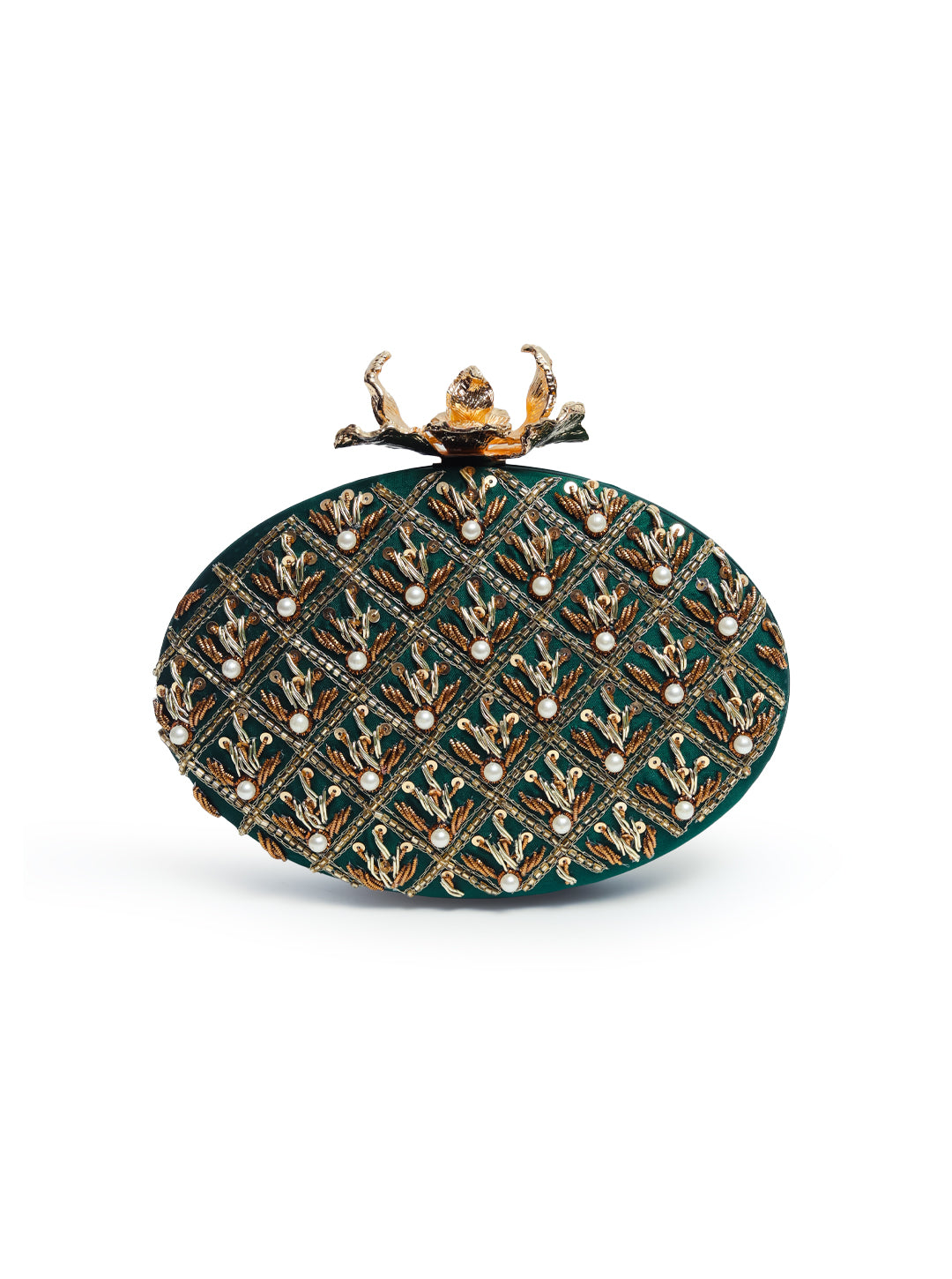 Zafraan hand embroidered clutch by The Tan Clan, featuring intricate embroidery and elegant design in vibrant colors.