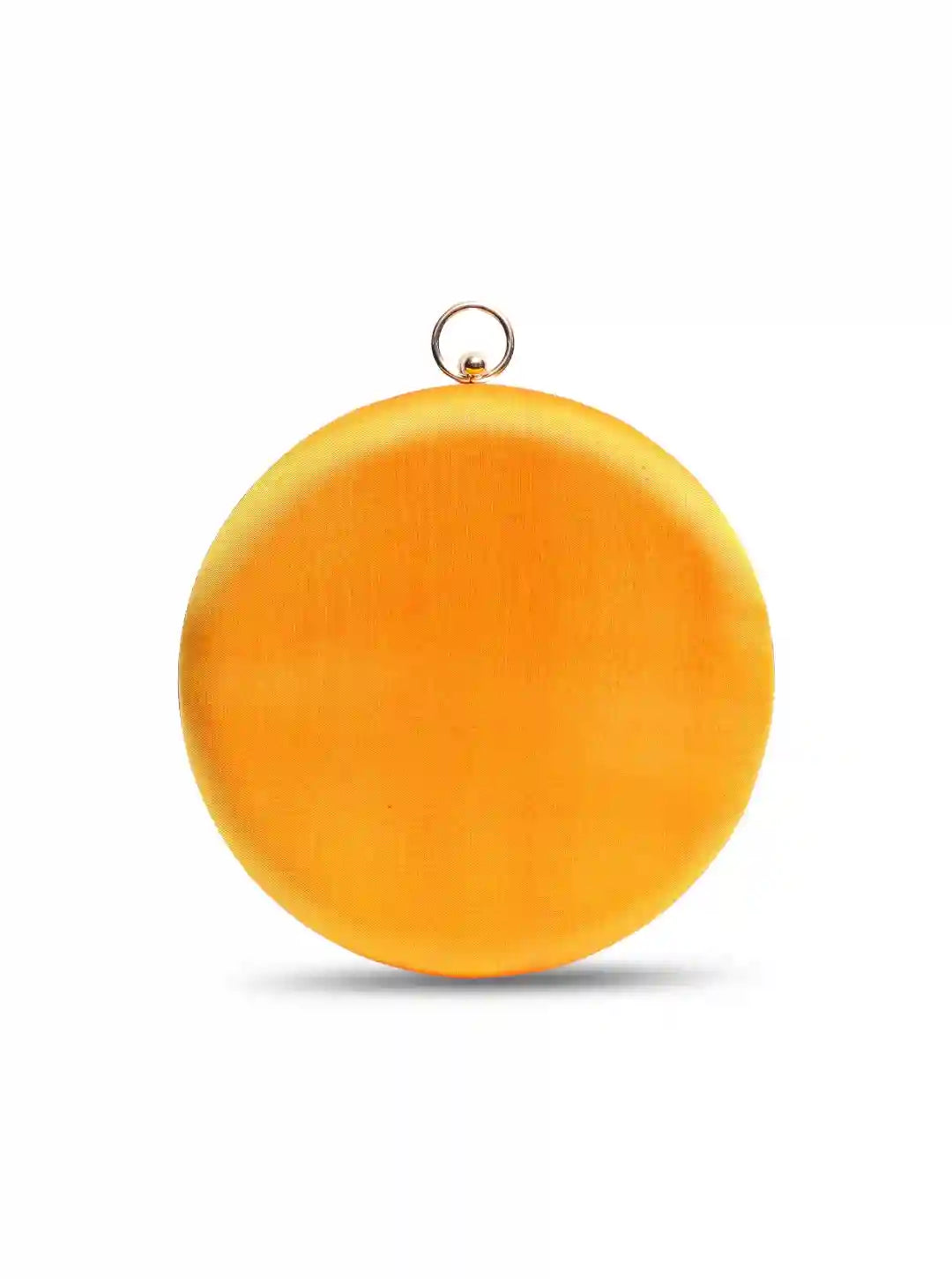 Ifrah Yellow Round Hand Embroidered Clutch
