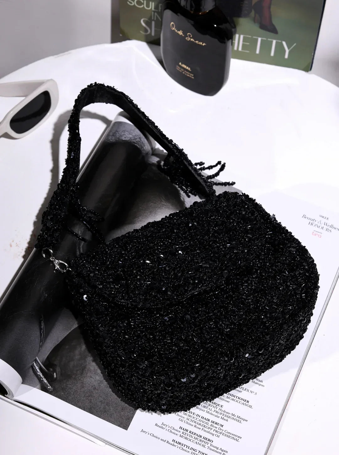 Amy Black Flap over Bag - The Tan Clan