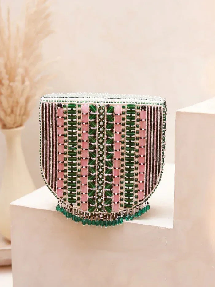 Asma Pink Flap Over Bag with Handle - The Tan Clan