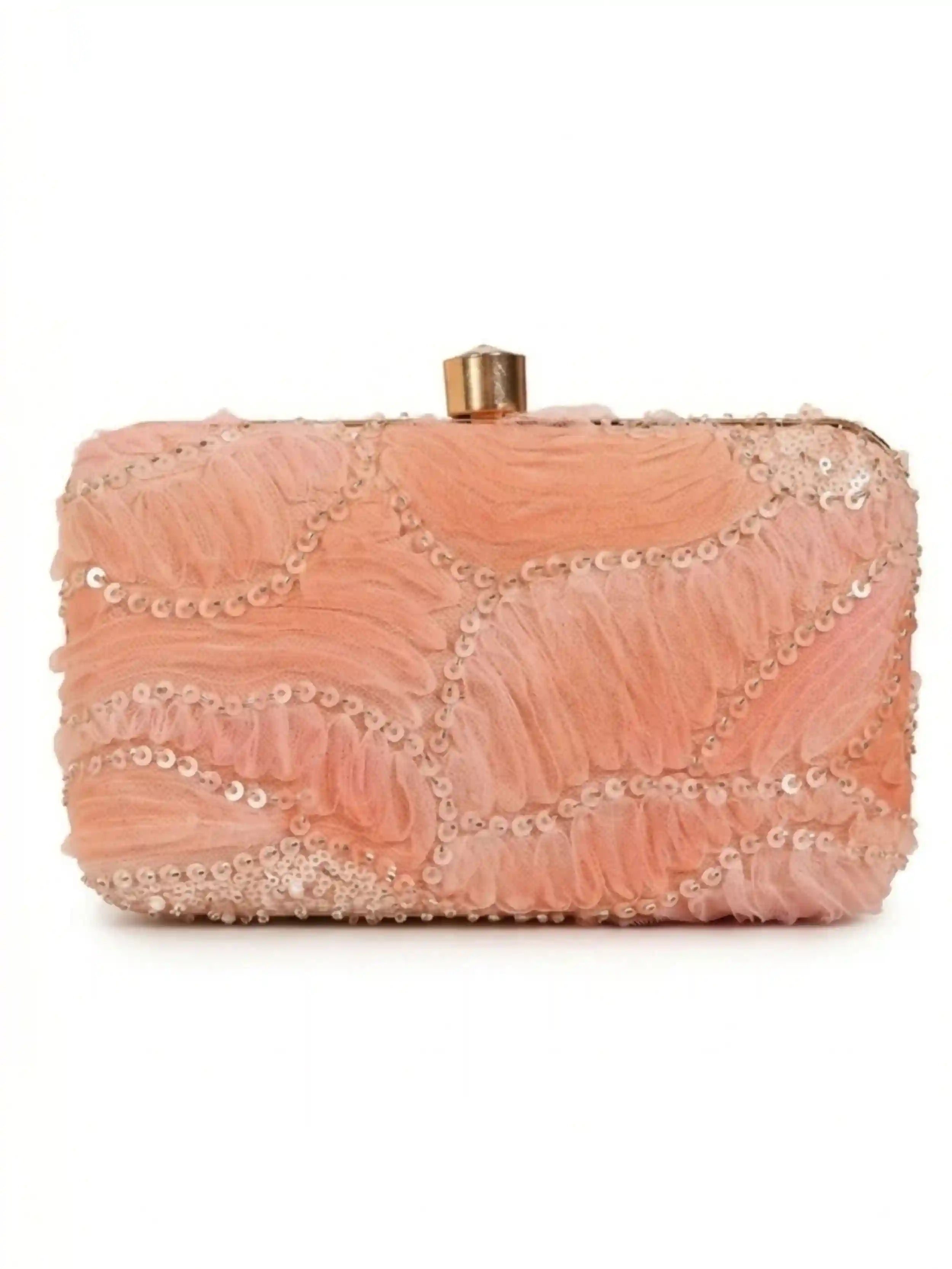 Aqua Orange Box Clutch
