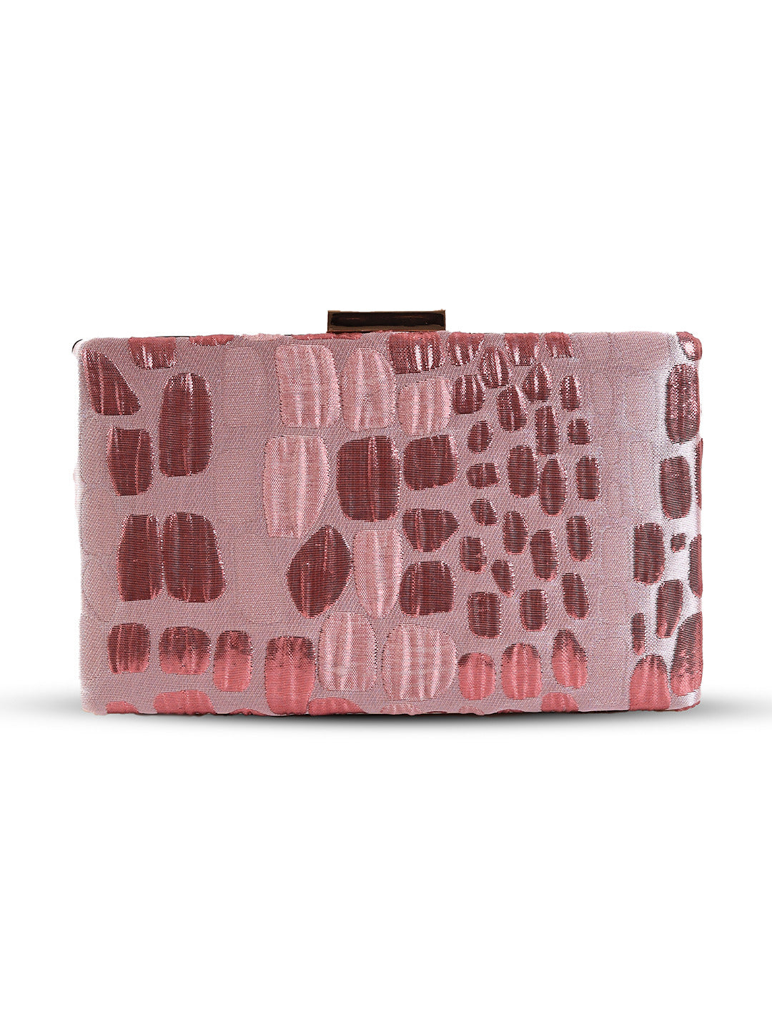 Pink Coral Sleek Clutch by The Tan Clan showing smooth textured exterior and elegant design.