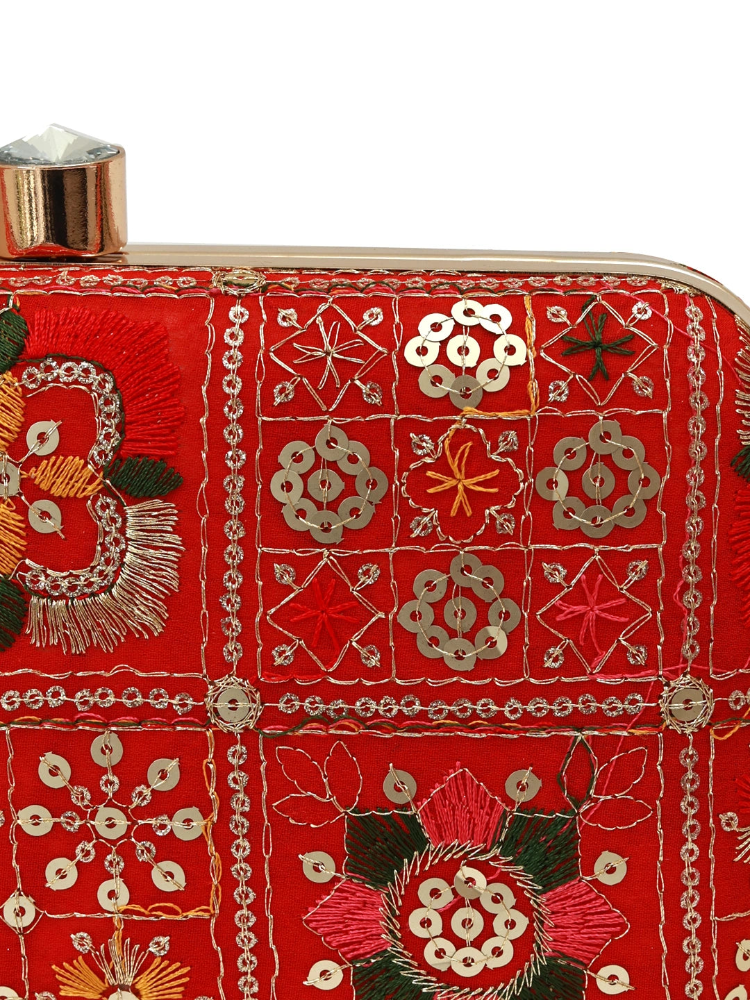 Red box clutch by The Tan Clan with sleek design and compact size, perfect for evening accessories and stylish outfits.
