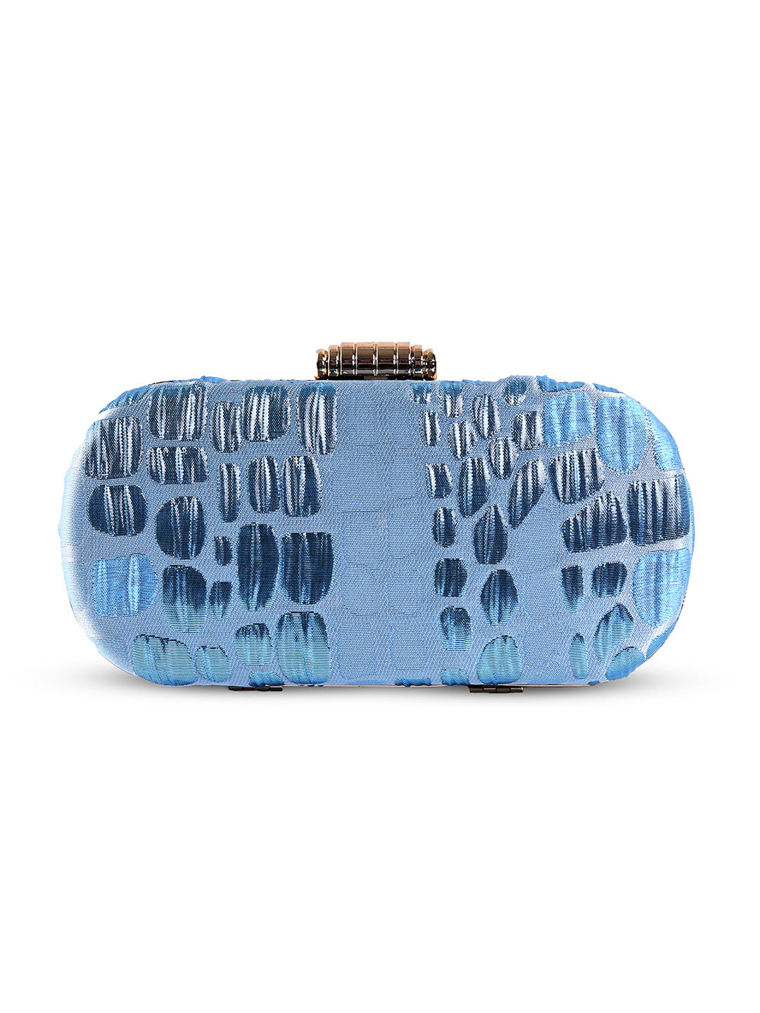 Blue coral long clutch bag by The Tan Clan with sleek design and textured surface, perfect for evening or formal occasions.