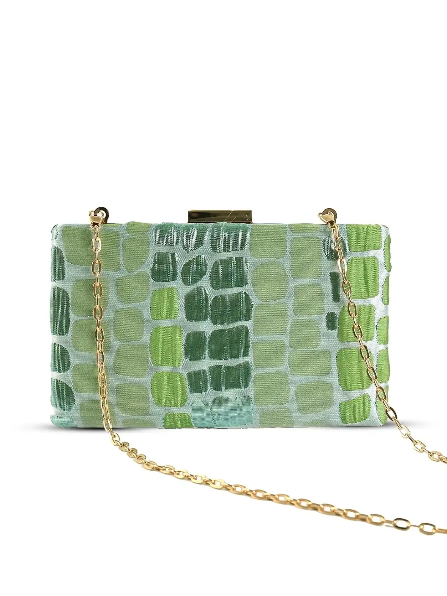 Coral Sleek Green Clutch