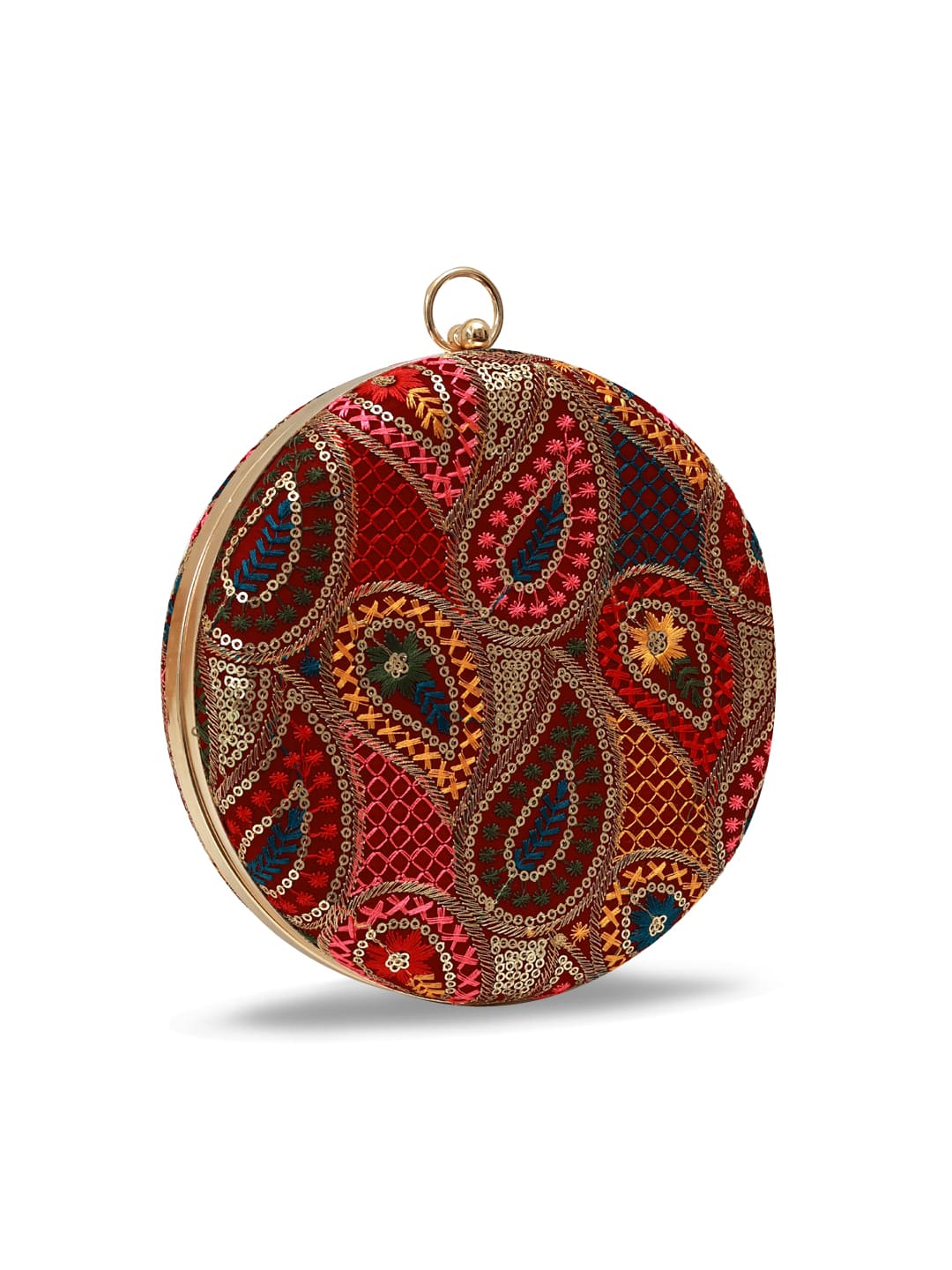 Multicolor Motif Round Clutch