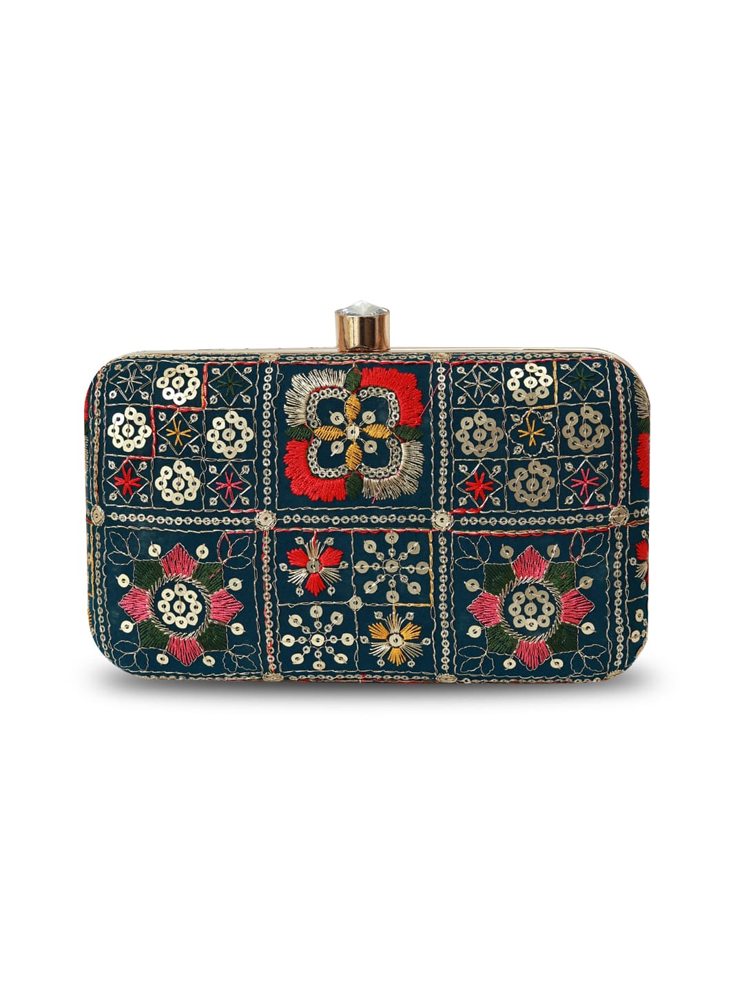 Elora Green Box Clutch