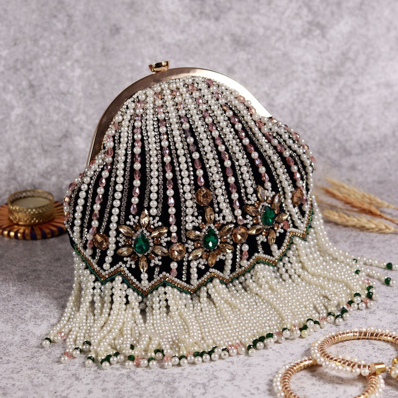 Frida Batua Bag with Detachable Handle - Black