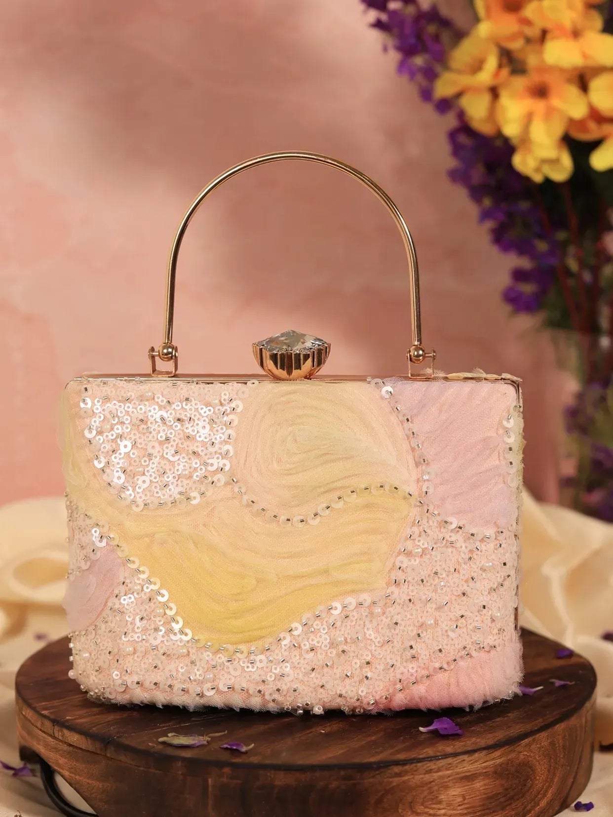 Aqua Lavender Casket Clutch