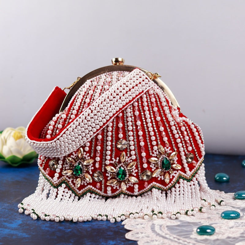 Frida Batua Bag with Detachable Handle - Red