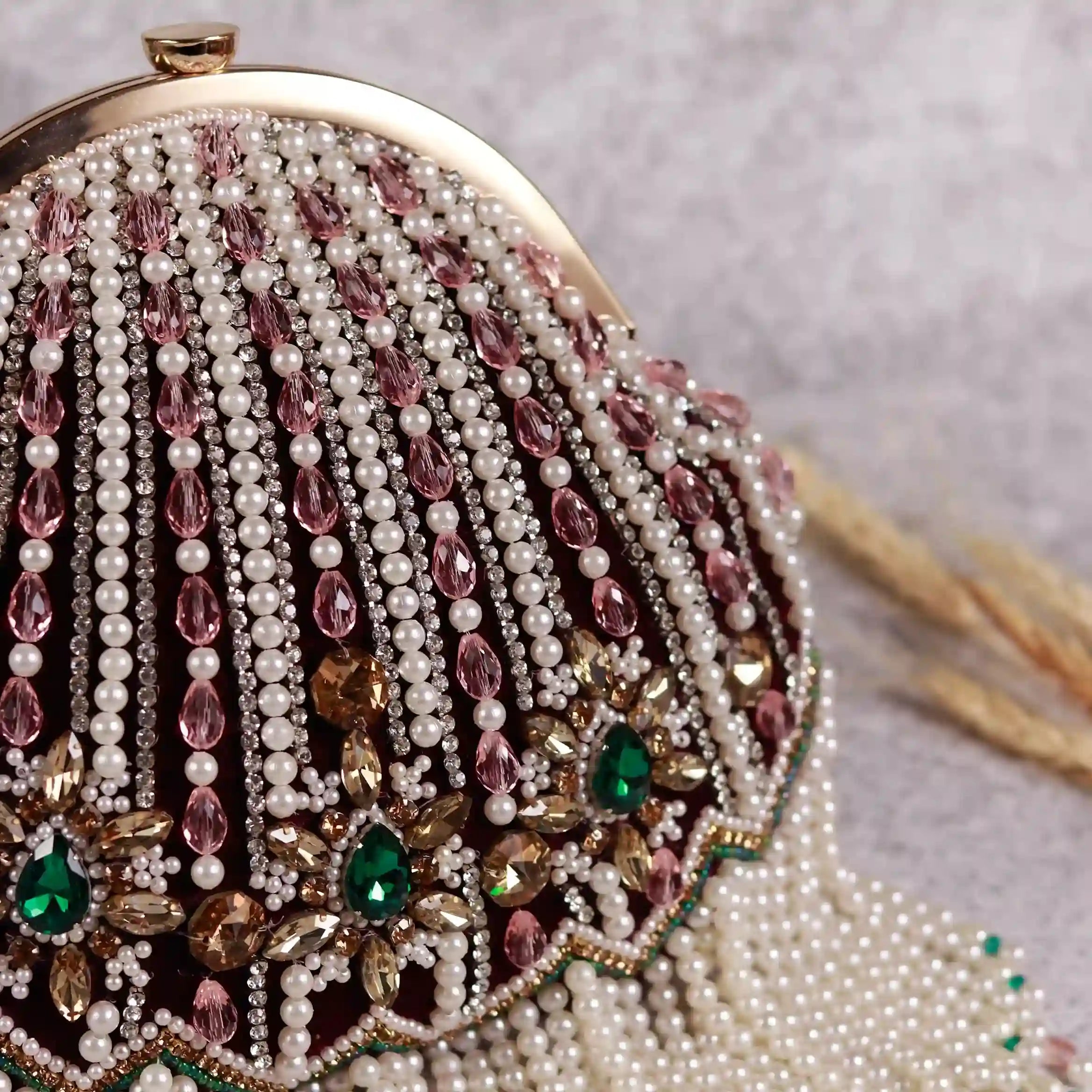 Frida Batua Bag with Detachable Handle - Maroon