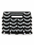 Lara Black Handcrafted Beaded Bag