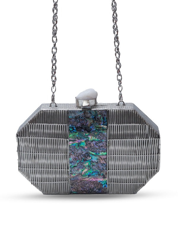 Misha Silver Mother of Pearl Clutch