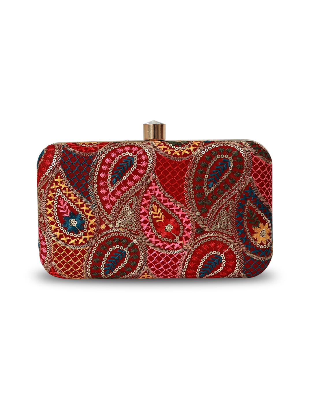Multicolor Motif Box Clutch