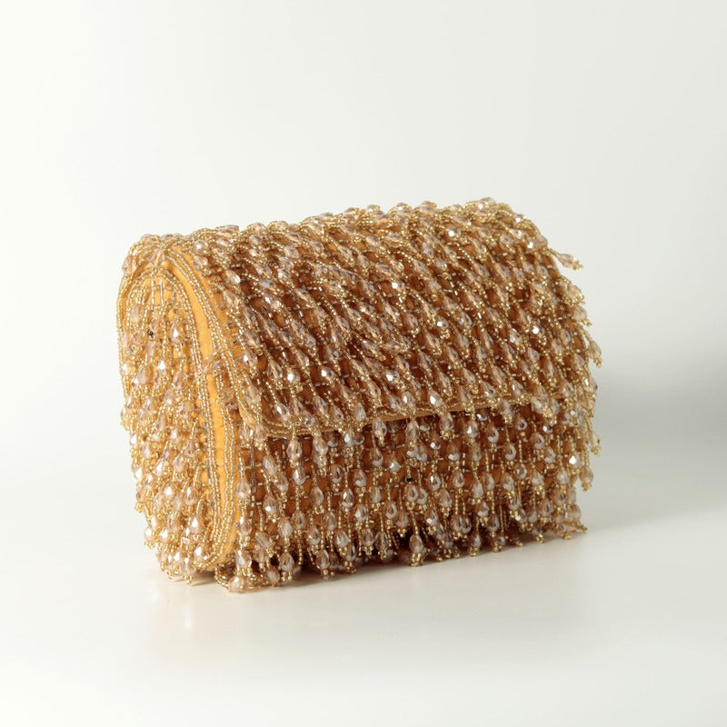 Rosa Beaded Flap Over Clutch Bag