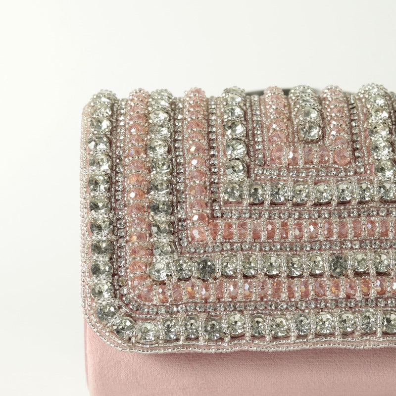 Aura Combo - Sana Mother of Pearl Clutch and Nysa Pink Flap Bag