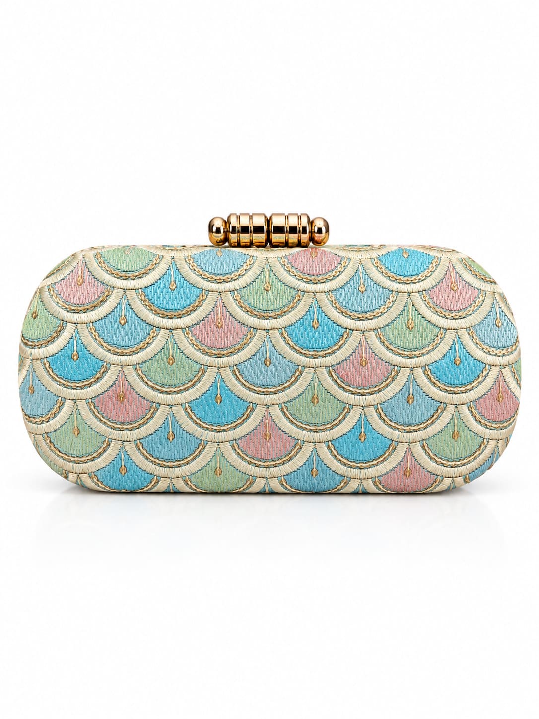 Veda long embroidered clutch by THE TAN CLAN featuring intricate embroidery and a sleek, elegant design for stylish occasions.