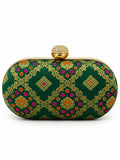Mahi Dark Green Oval Clutch