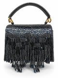 Maria Blue Handcrafted Beaded Tasselled Bag