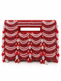 Lara Red Handcrafted Beaded Bag