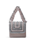 Nysa Beige Mini Bag with Embroidered Handle