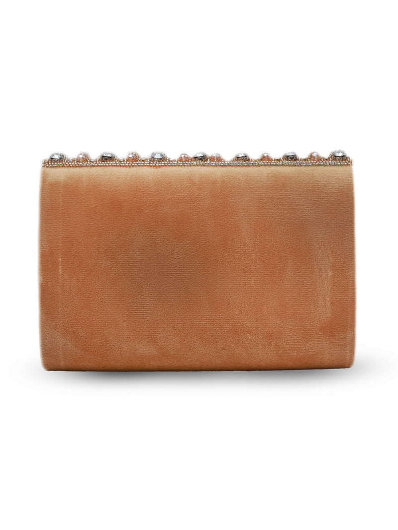 Nysa Gold Embellished Flap over Clutch Bag