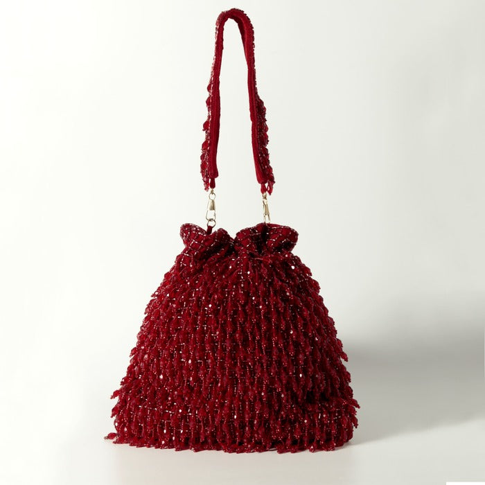 Rosa Potli Bag with Handle - Red