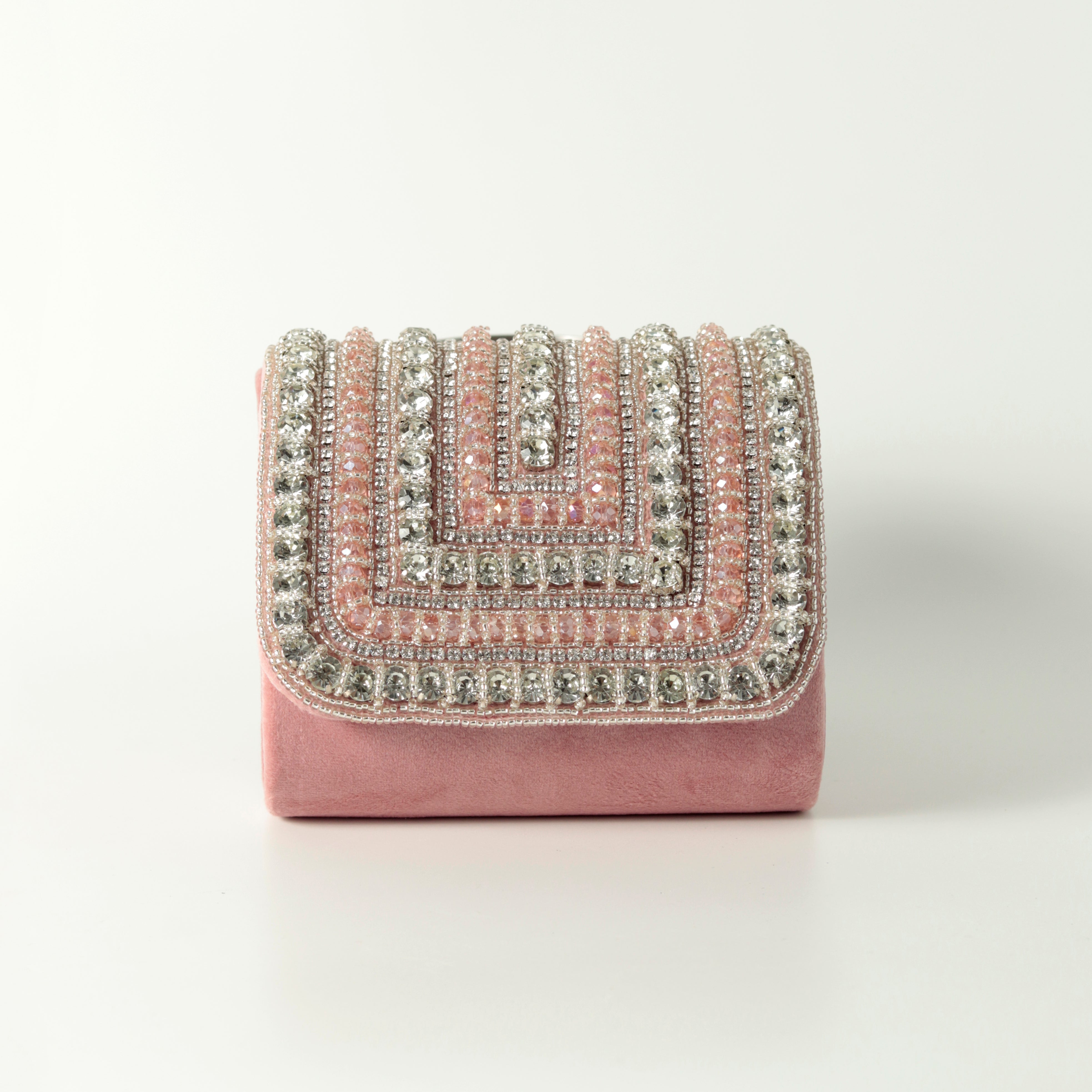 Nysa Pink Mini Bag with Embroidered Handle