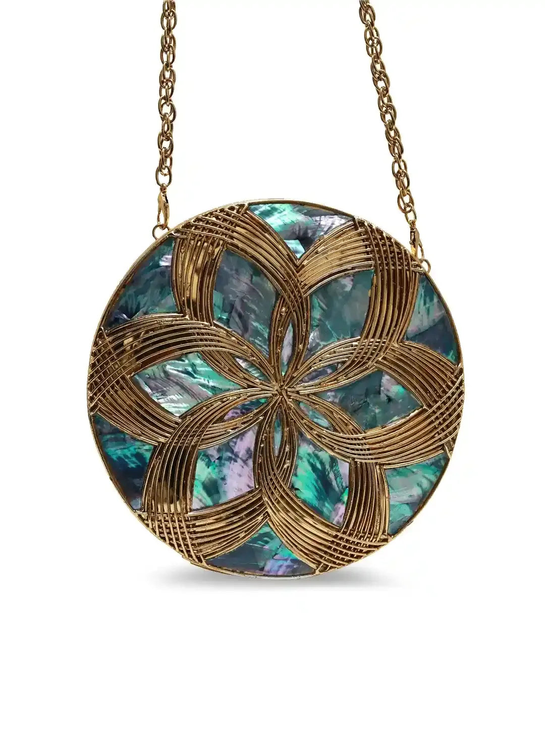 Beth Brass Clutch - The Tan Clan