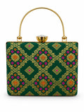 Mahi Dark Green Casket Clutch