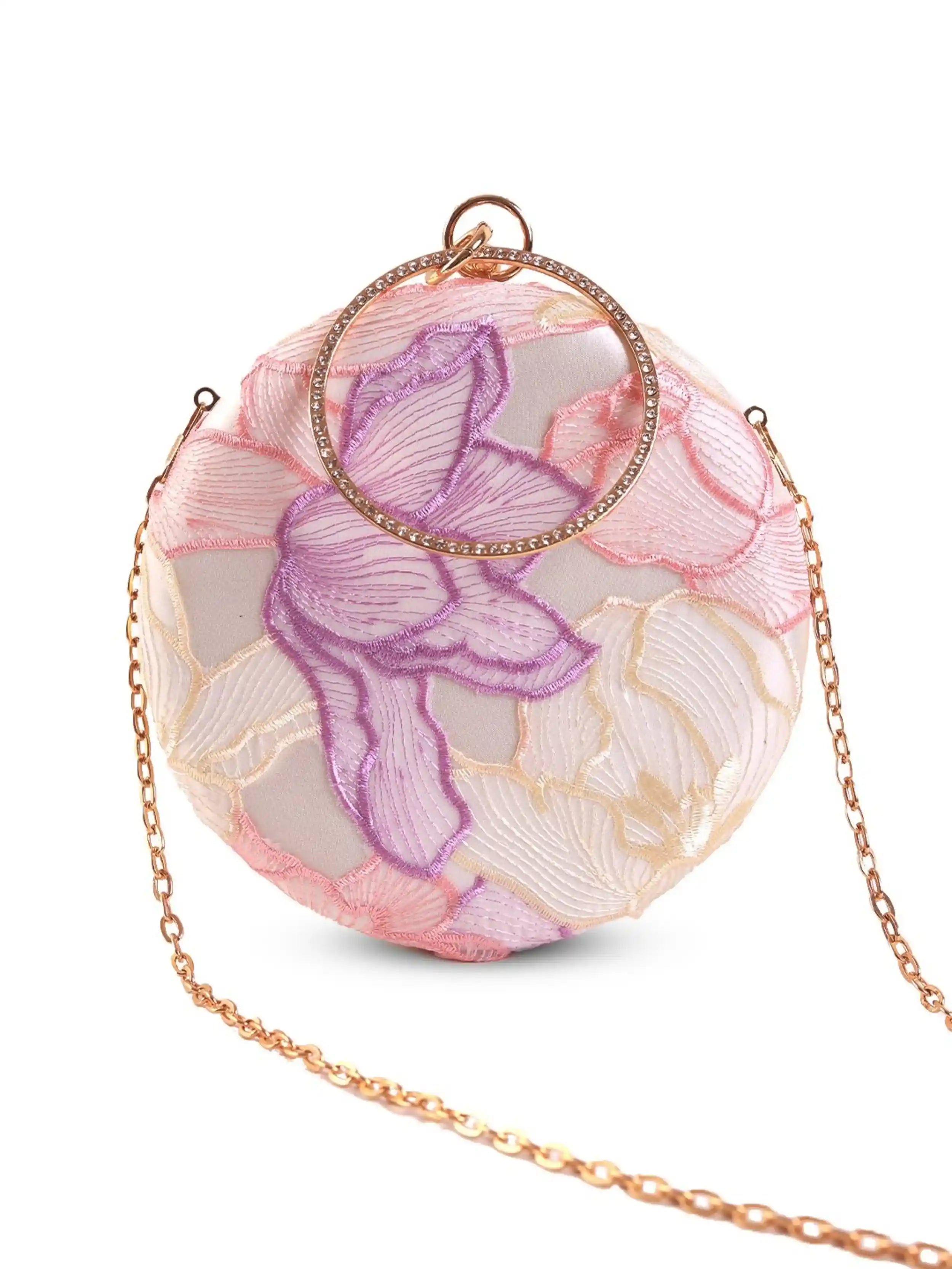 Tide Pink Round Clutch