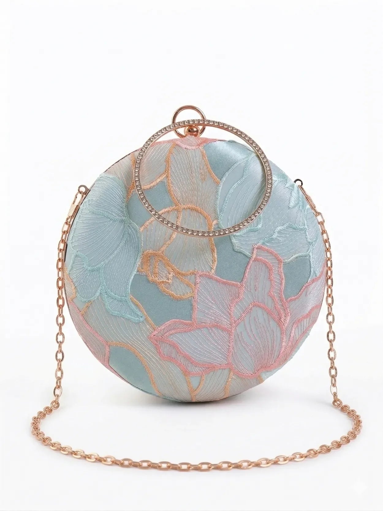 Tide Blue Round Clutch