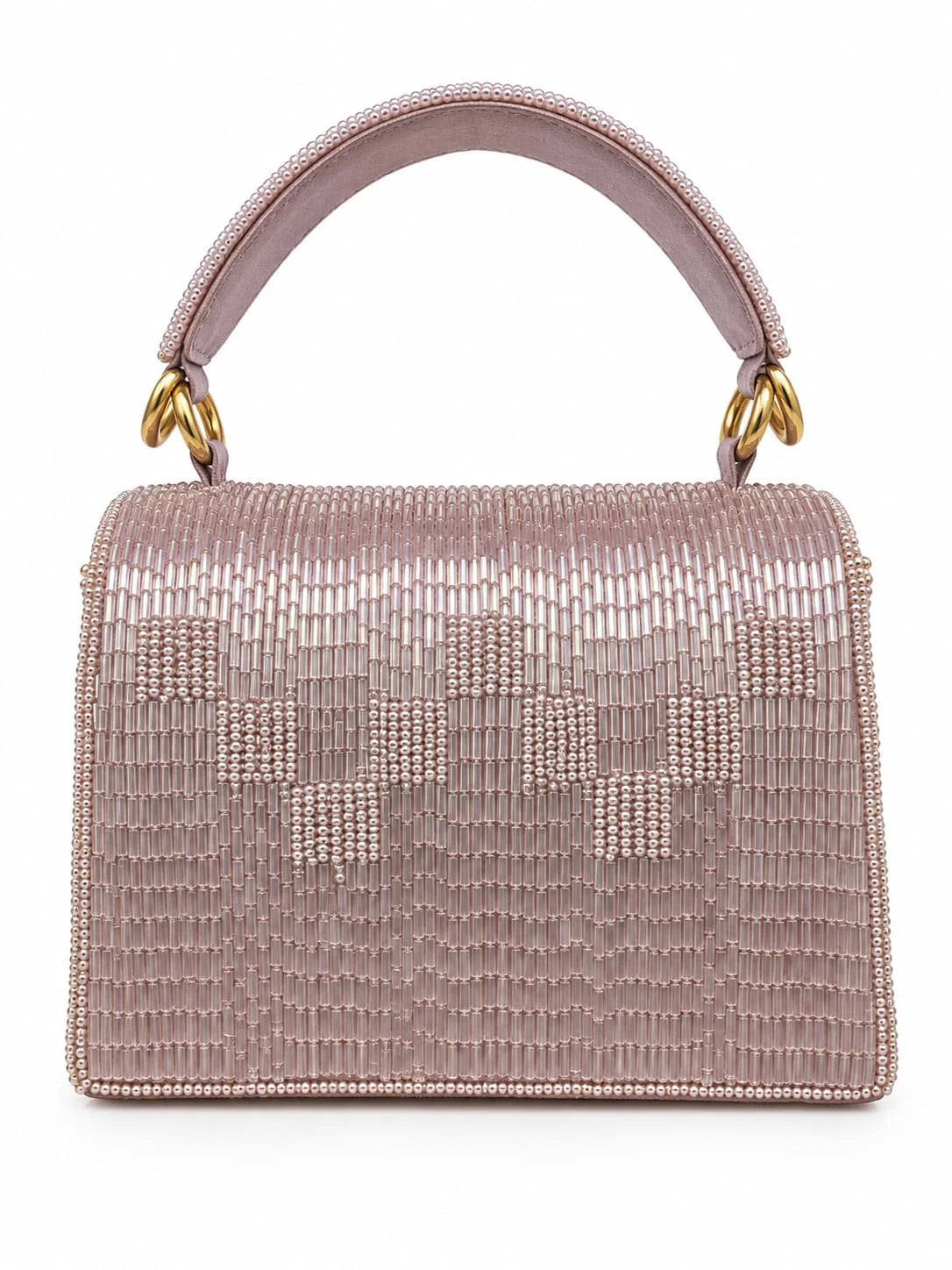 Maria Lilac handcrafted beaded tasselled bag by THE TAN CLAN featuring intricate beadwork and a decorative tassel in a vibrant lilac color.