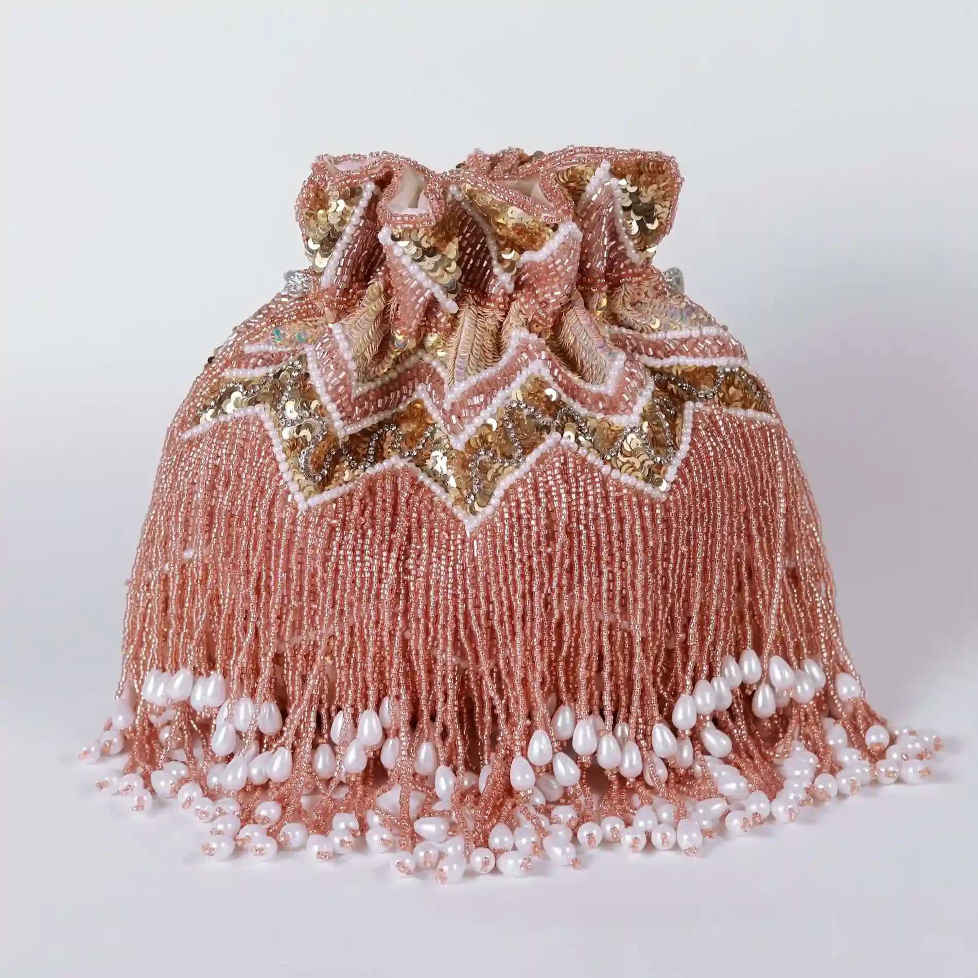 Asmi Potli with Tassles and Handle - The Tan Clan