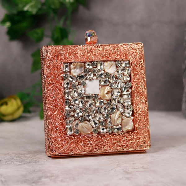 Aafreen Embellished Brass Clutch