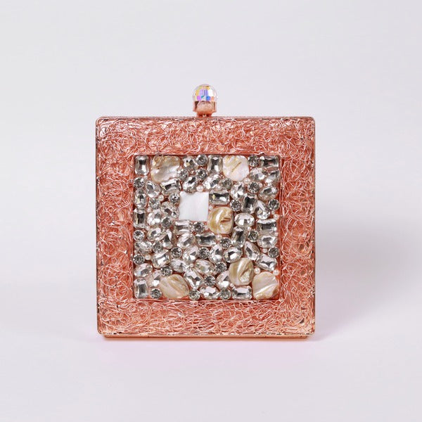 Aafreen Embellished Brass Clutch