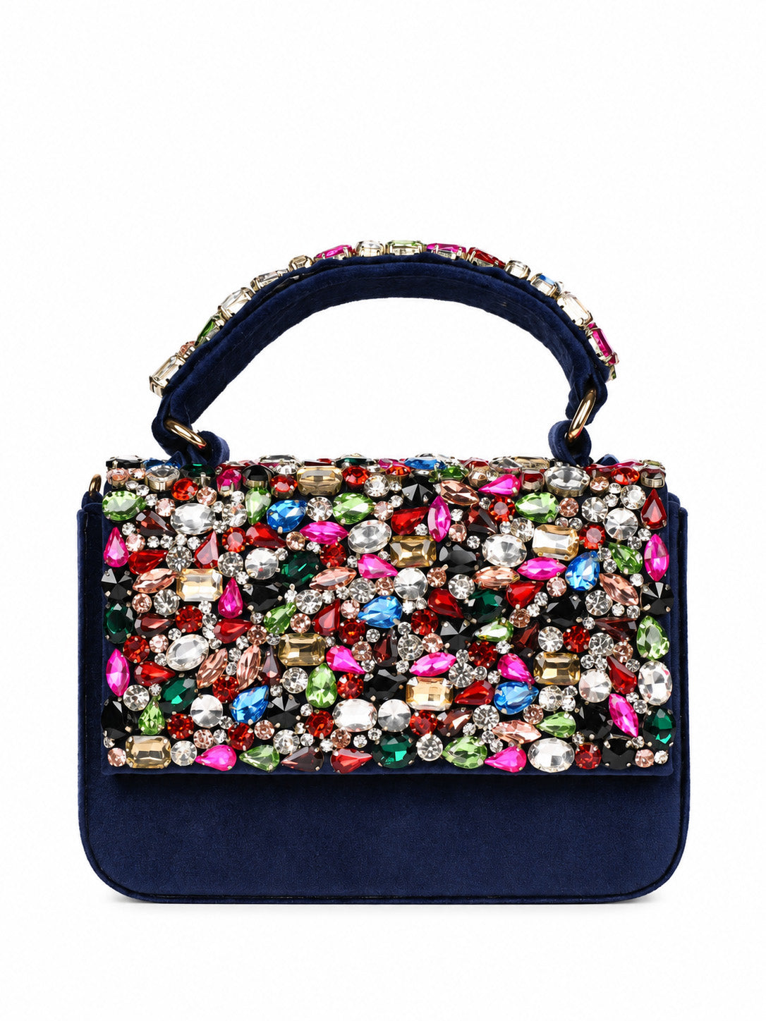 Kylie blue flap-over bag by The Tan Clan featuring a stylish design with a top handle and flap closure.