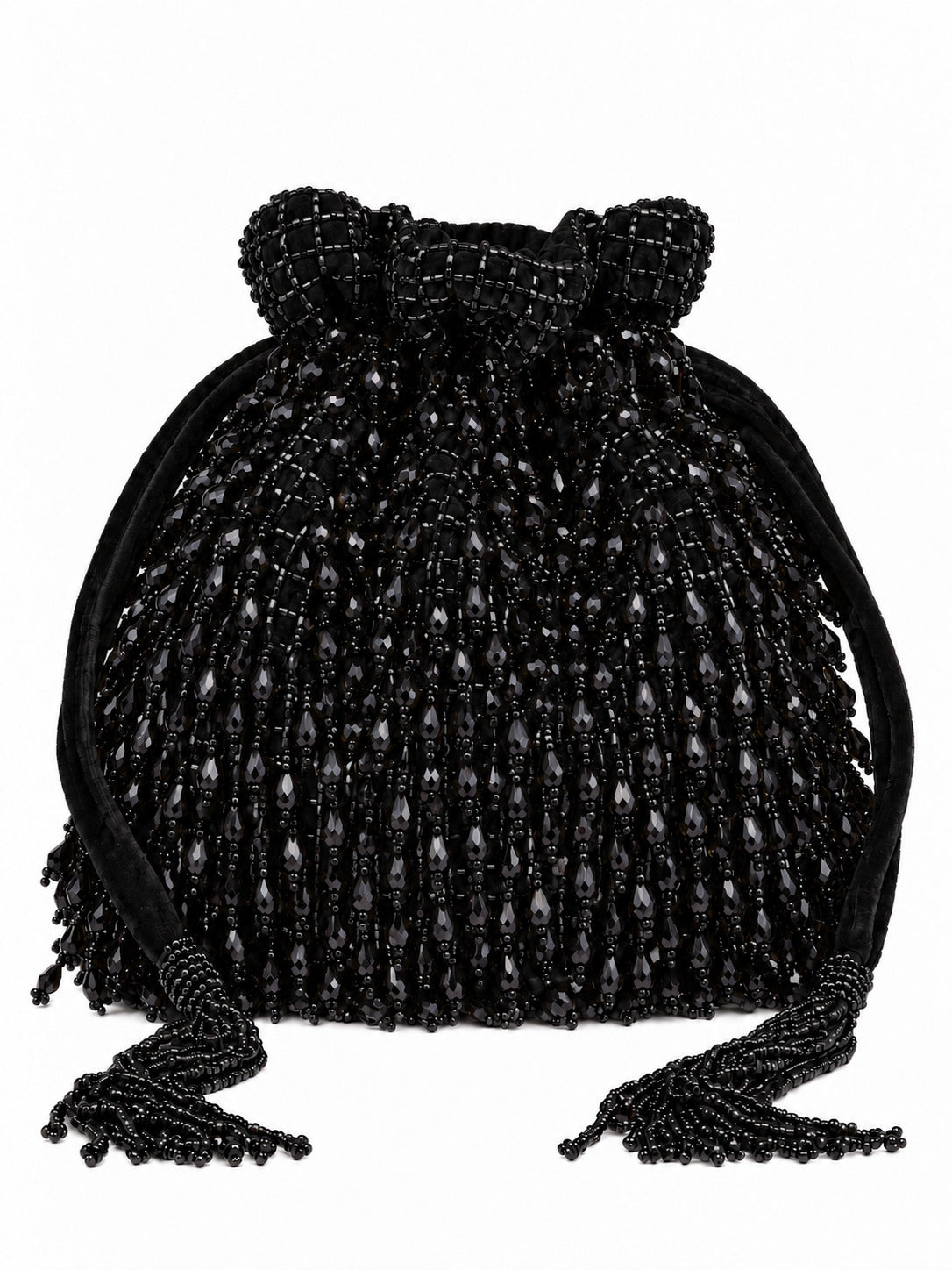 Rosa Black Potli Bag with Handle