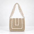 Nysa White Mini Bag with Embroidered Handle DBPP