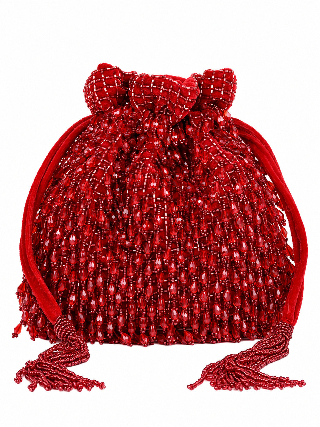 Rosa Potli Bag with Handle - Red