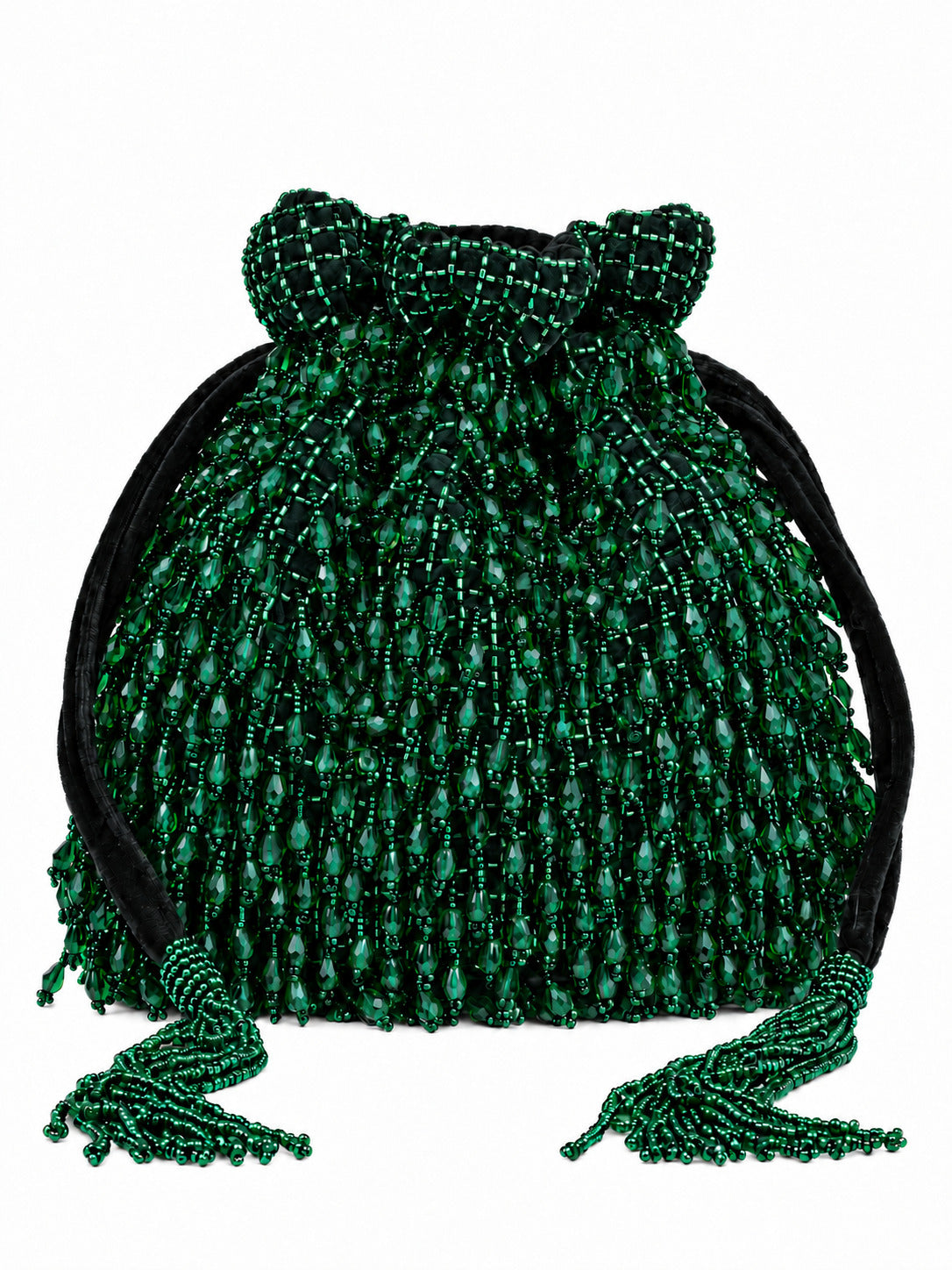 Rosa Green Potli Bag with Handle