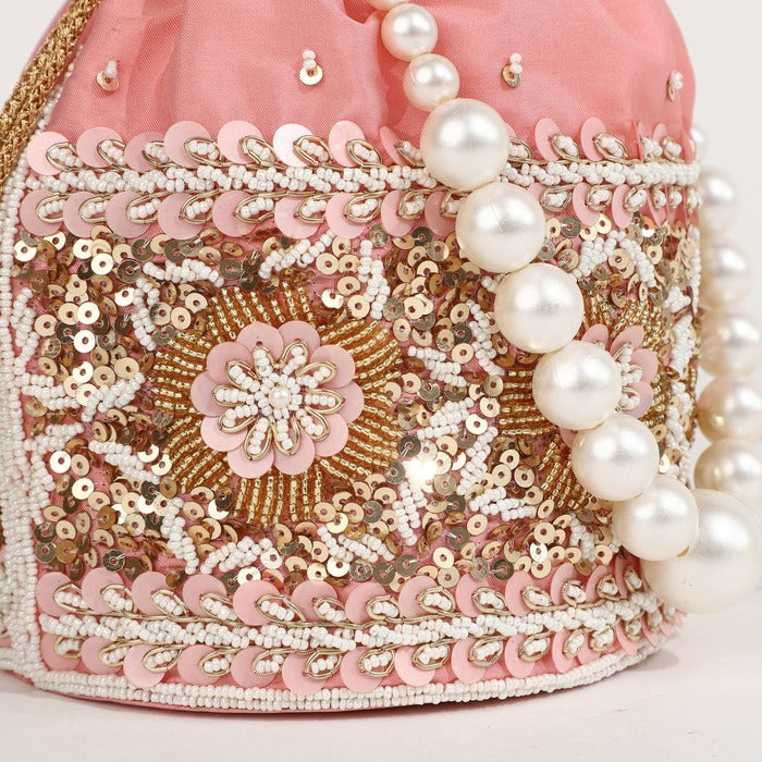 Ama Potli Bag with Pearl Handle