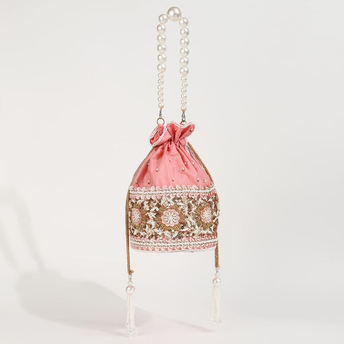 Ama Potli Bag with Pearl Handle