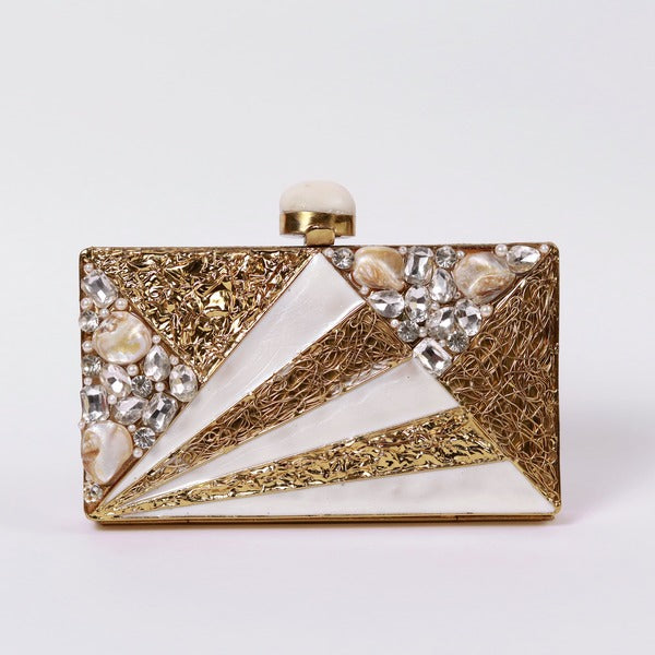 Iqra Embellished Mother of Pearl Clutch