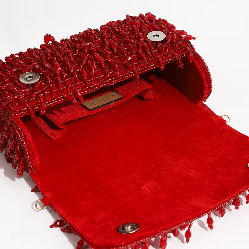 Rosa Beaded Flap over Clutch Bag