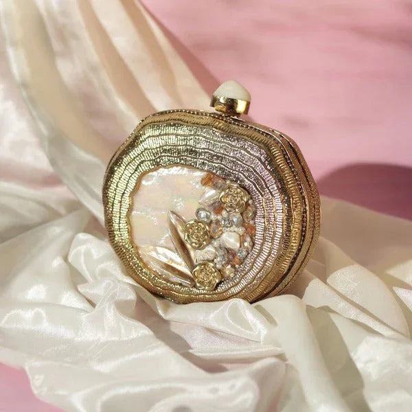 Aura Combo - Sana Mother of Pearl Clutch and Nysa Pink Flap Bag - The Tan Clan