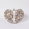 Seher Embellished Brass Clutch Silver