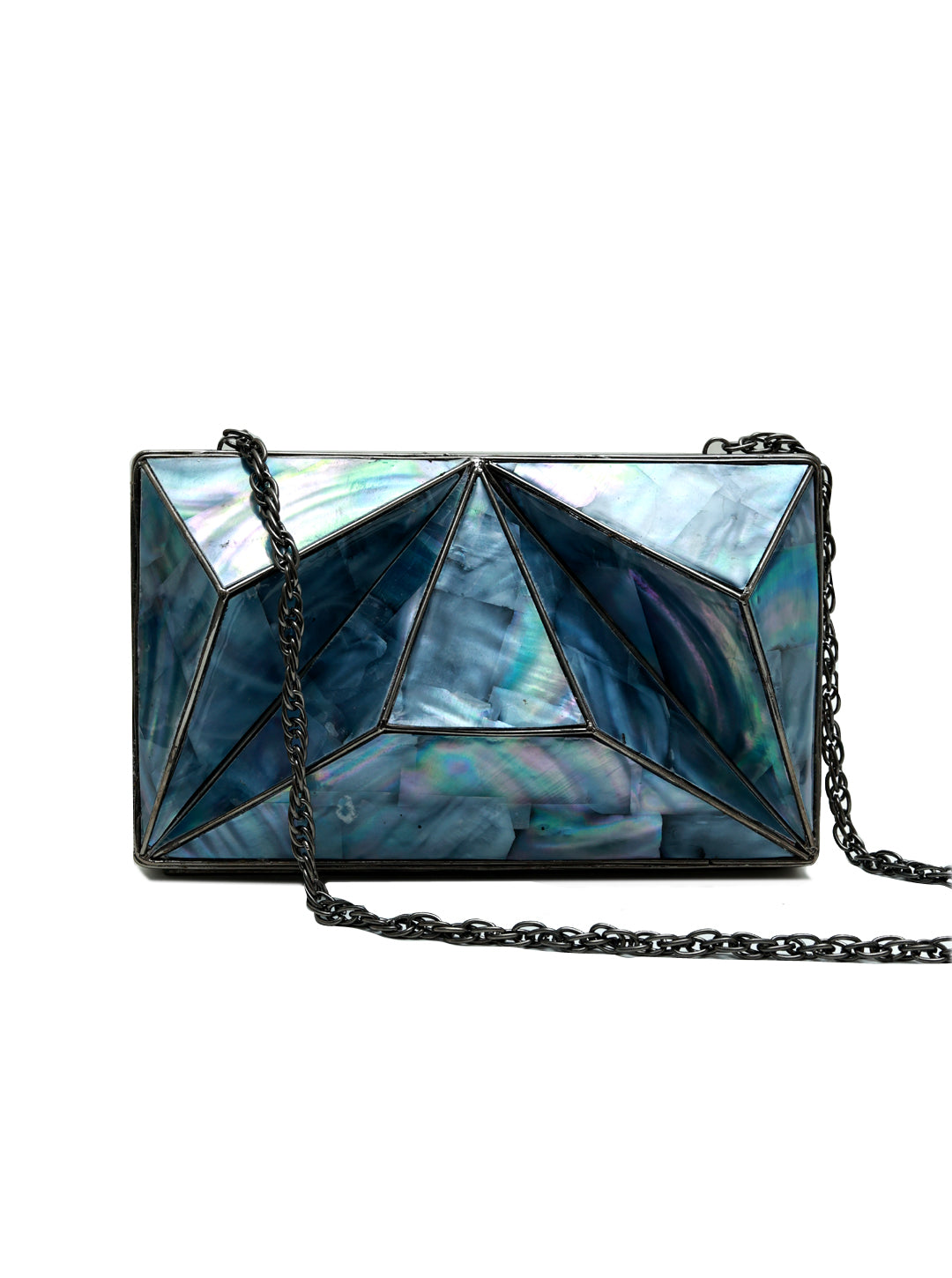 Mindy 3D brass clutch by The Tan Clan featuring a unique textured design and compact style perfect for evening accessories.