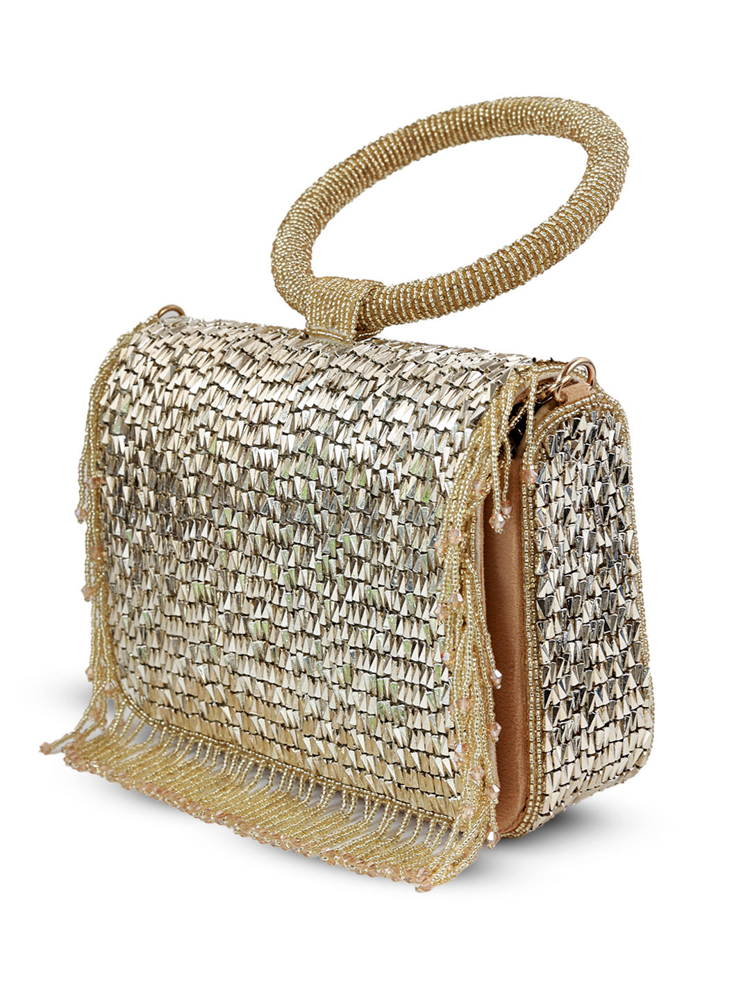 Sylvie Gold Flap over Bag