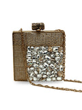 Sugar Embellished Brass Clutch
